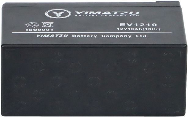 Battery - EV1210, 12V 10AH, Yimatzu, T2 Terminals - PBCBATEV120F1