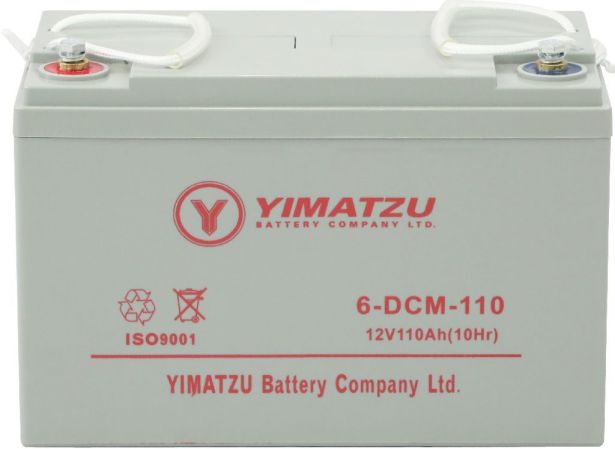 Battery - EV12110 / 6-DCM-110 / 6-DZM-110 / 6-FM-110, AGM, 12V 110Ah, Yimatzu, Threaded Terminals - PBCBATEV1F1