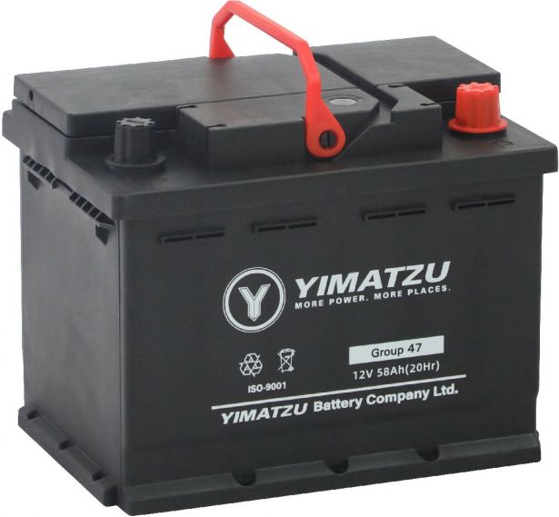Battery - Group 47 / H5 / LN2 Automotive, 12V 58Ah, 620CCA, SLA, MF, Yimatzu - BATAM1247 - PBC148EF1