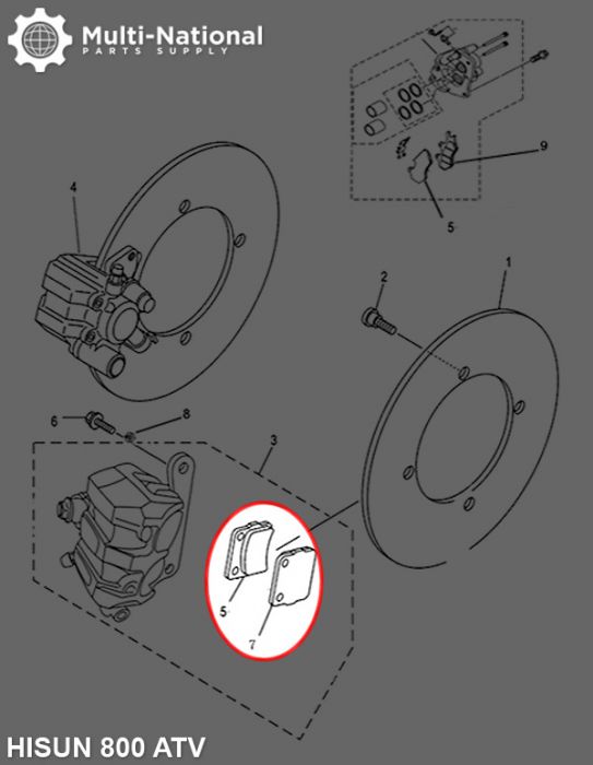 Brake Pads - 400cc to 800cc, ATV, Front Inner, Ceramic - 90A1280 - PBC793F1
