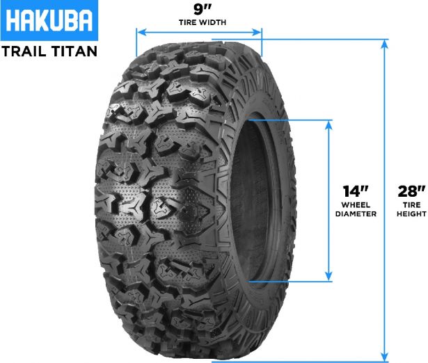 Tire - Hakuba Trail Titan Offroad, 28x9-14, 8 Ply, ATV / UTV - 40A280914H-1 - PBC4267EF1
