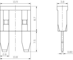 Mini Fuse - 7.5A, Brown (10pcs) - 60A9116 - PBC2349F1