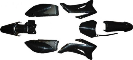 Plastic Set - 110cc, Dirt Bike, Black, Yamaha, TTR110 profile (7pcs) Body Kit / Plastic Set - PBC10679FF1