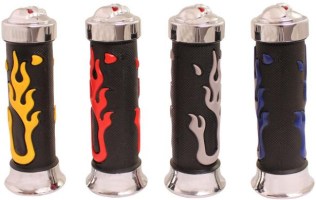 Throttle Grips - Metal Skulls, Gray - 70D1860GY - PBC2753F1